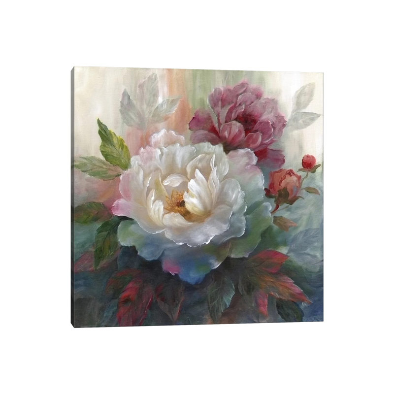 «Roses» - Impression encadrée sur papier, Toile tendue, H 48 po x l 48 po x 1,5 po
