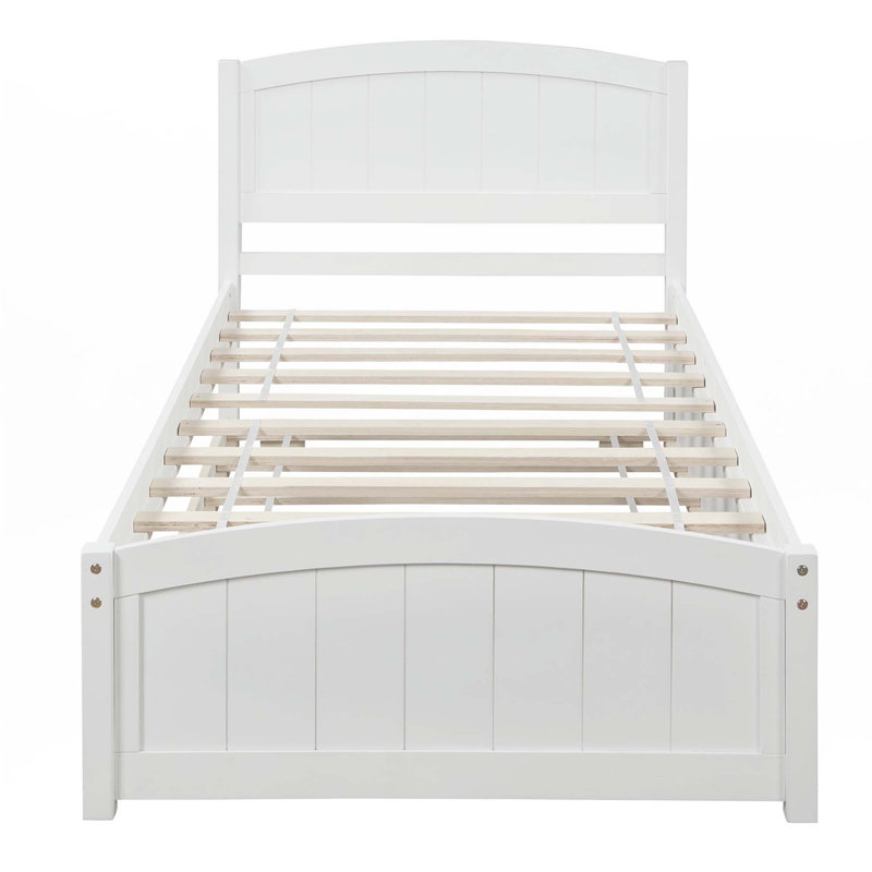 Lit plateforme simple avec lit gigogne, Blanc