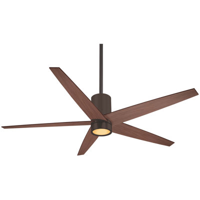 56" Symbio 5 - Blade LED Standard Ceiling Fan with Remote Control and Light Kit Included