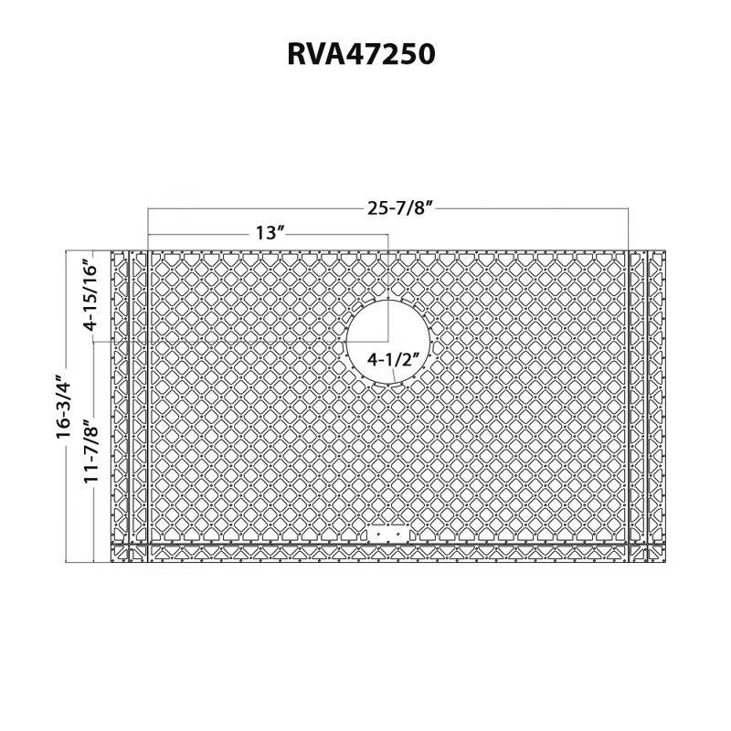 Grille de tapis d'évier en silicone Ruvati pour évier Gravena RVH7250 - gris, 16.75" L x 25.87" W