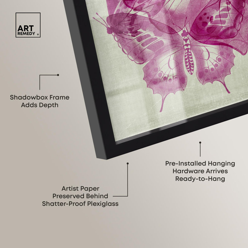 «Fluttering Wings», impression de papillon par Art Remedy, H 17 po x l 17 po, Noir