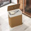  100L Laundry Basket with Lid, Washing Basket for Bathroom, Brown-2132228866