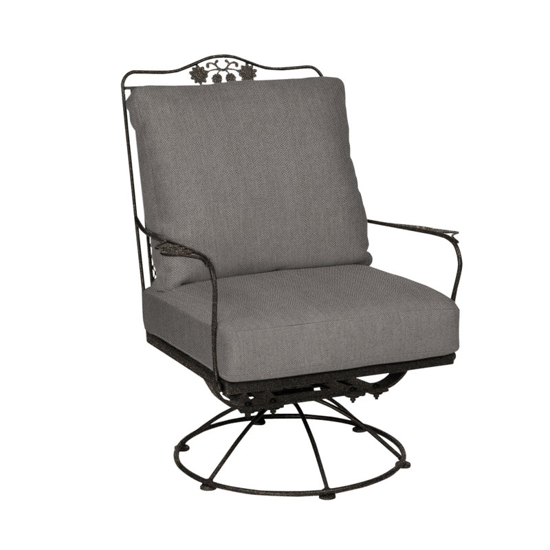 Briarwood Swivel Outdoor Lounge Chair, Hedge Flannel Sunbrella® Flannel, Chestnut Brown