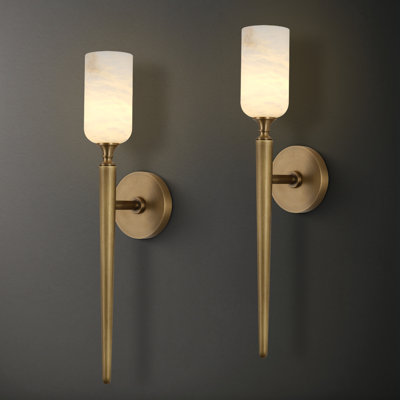 Nikaya 2 - Light Alabaster Sconce Armed Mounted Wall Light (Set of 2)