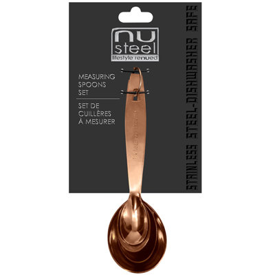 NU Steel 4 -Piece Stainless Steel Measuring Spoon Set