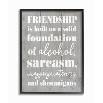 " Friendship Shenanigans Funny Family Grey Word Design "