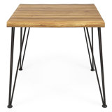 Tindley Acacia Solid Wood Top Metal Base Dining Table
