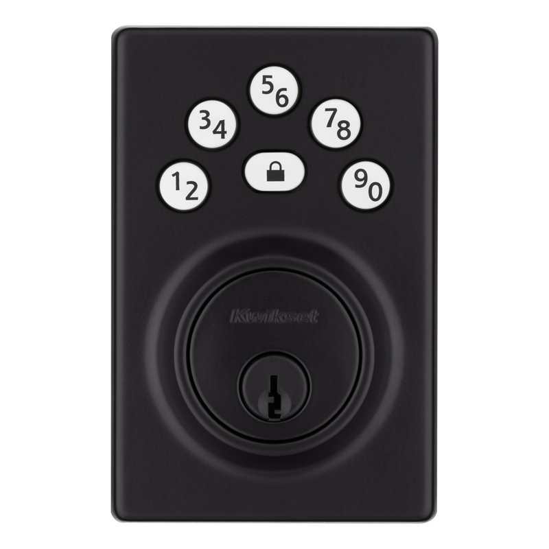 Powerbolt Single Cylinder Electronic Deadbolt, Matte Black