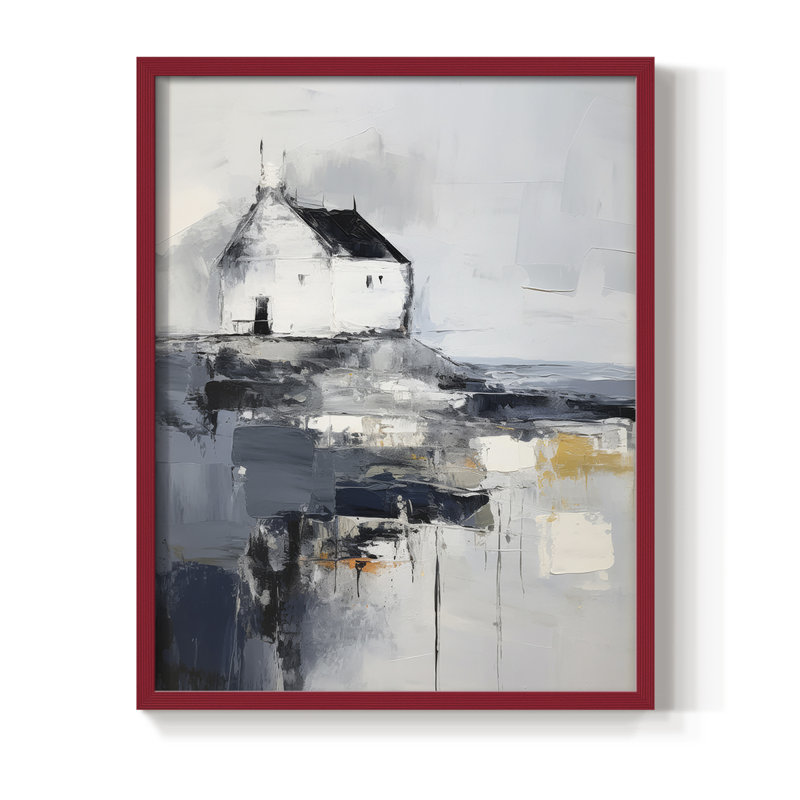NAUTICAL Series DXLVI Framed Print - Solid Wood, 11" H x 9" W, Red