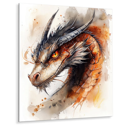 Fury Dragon Portrait I - Dragons, impression murale sur métal