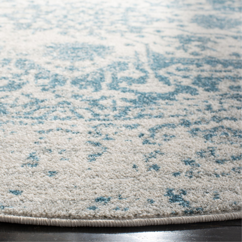 Christa Teal/Ivory Rug, Round 6'7"