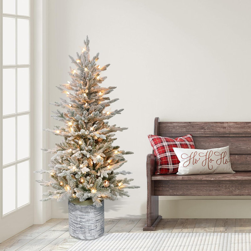 Sapin de Noël artificiel en pot 4,5 pi avec 70 lumières claires homologuées UL
