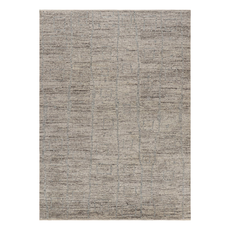 Moroccan Hand Knotted Wool Area Rug, Rectangle 9' x 12'