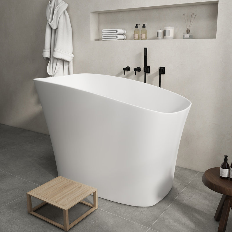 Baignoire profonde autoportante 51 po., Blanc mat