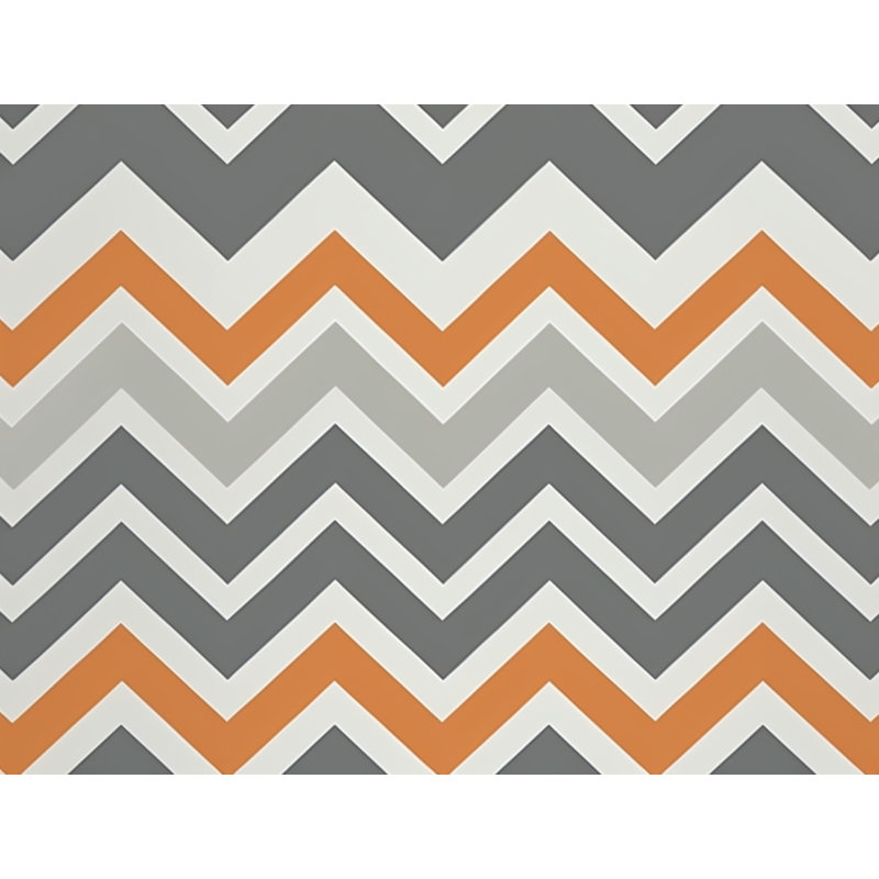 Chevron Comforter, King Comforter, Gray/Orange