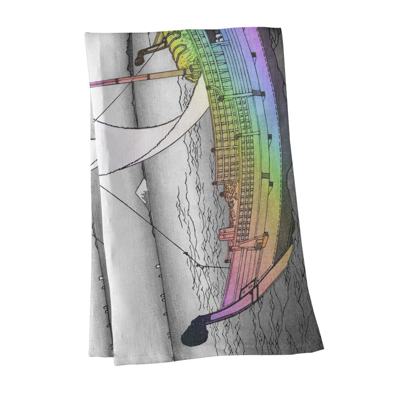 Hague Tea Towel Kitchen Towel, Poly Twill, Rainbow