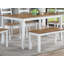 Ensemble de salle à manger 6 pièces Contemporary, table en bois massif avec 4 chaises d'appoint et 1 banc