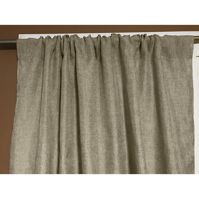 Panneau de rideau semi-transparent en polyester Kortnee, L 58 po x L 120 po, Blé