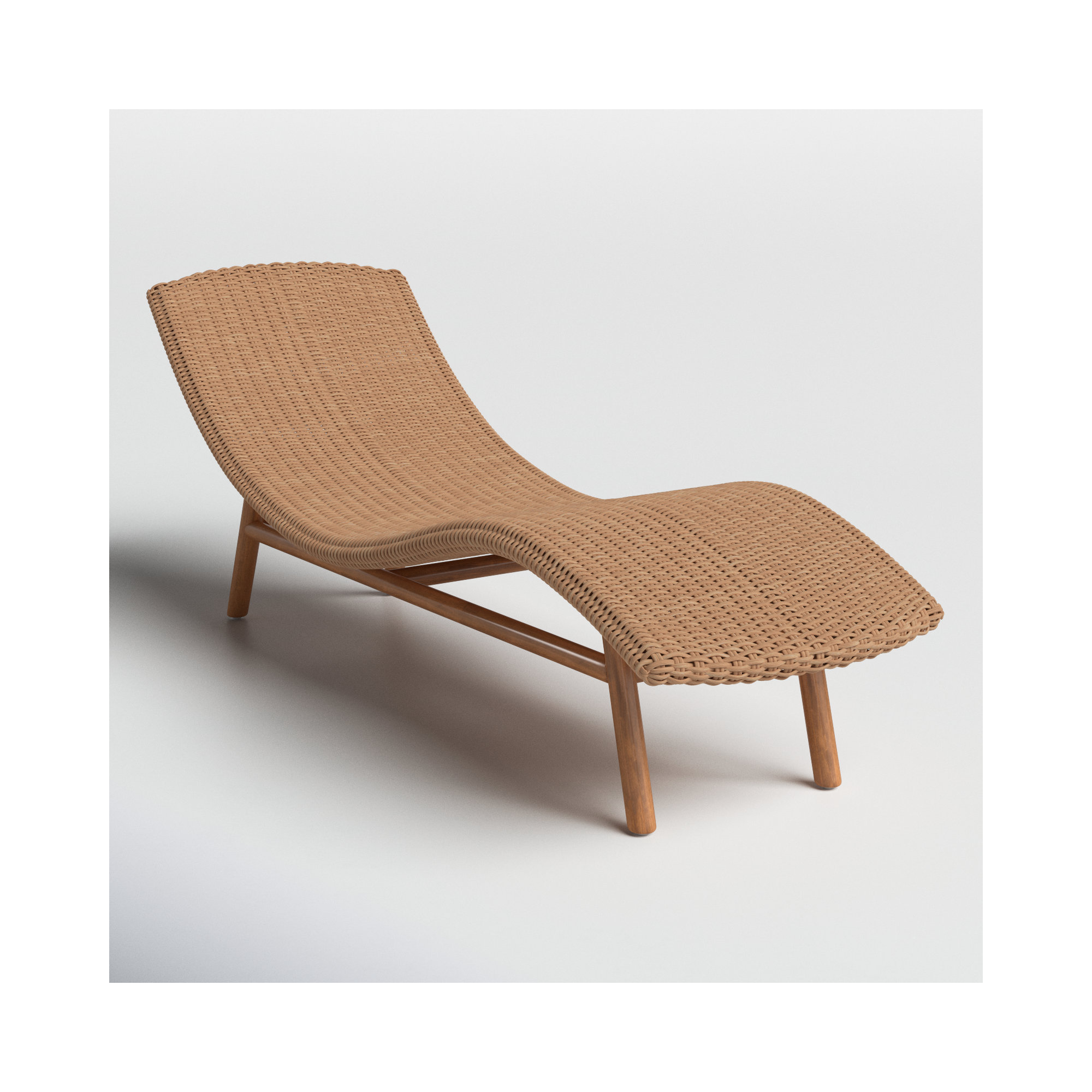Janine 24'' Outdoor Teak Chaise Lounge, Natural, Natural Teak