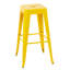 Tabourets de bar en métal sans dossier, hauteur de comptoir 76 cm (lot de 4), jaunes, non empilables, démontables, montage rapide, pour îlot de cuisine, bar, salle à manger, structure stable et robuste, facile à monter.