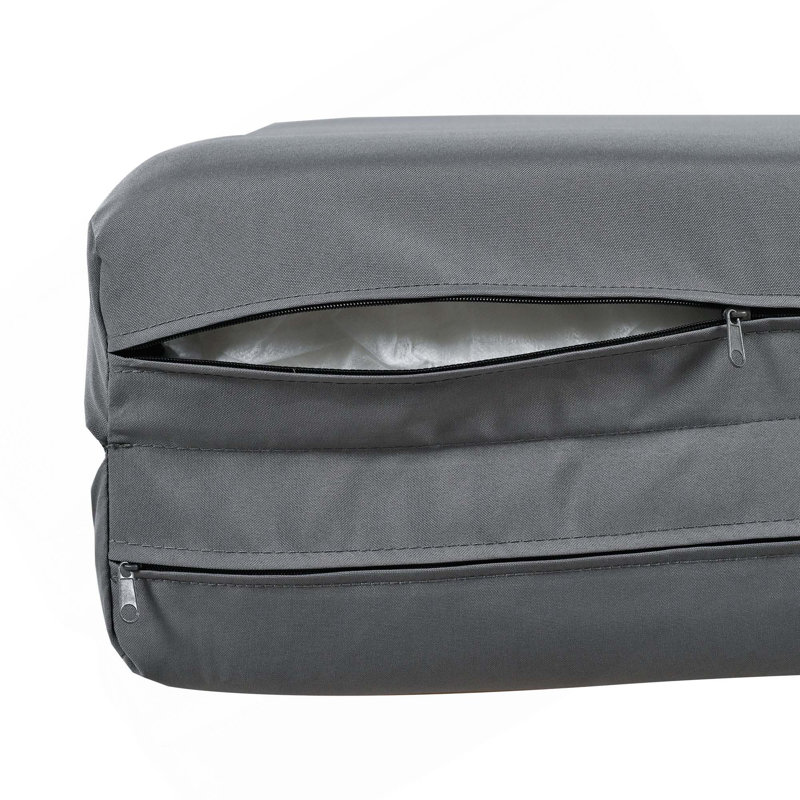 Lit de bronzage d'extérieur avec rideaux, grand confort, adapté à de multiples cas de figure, Gris