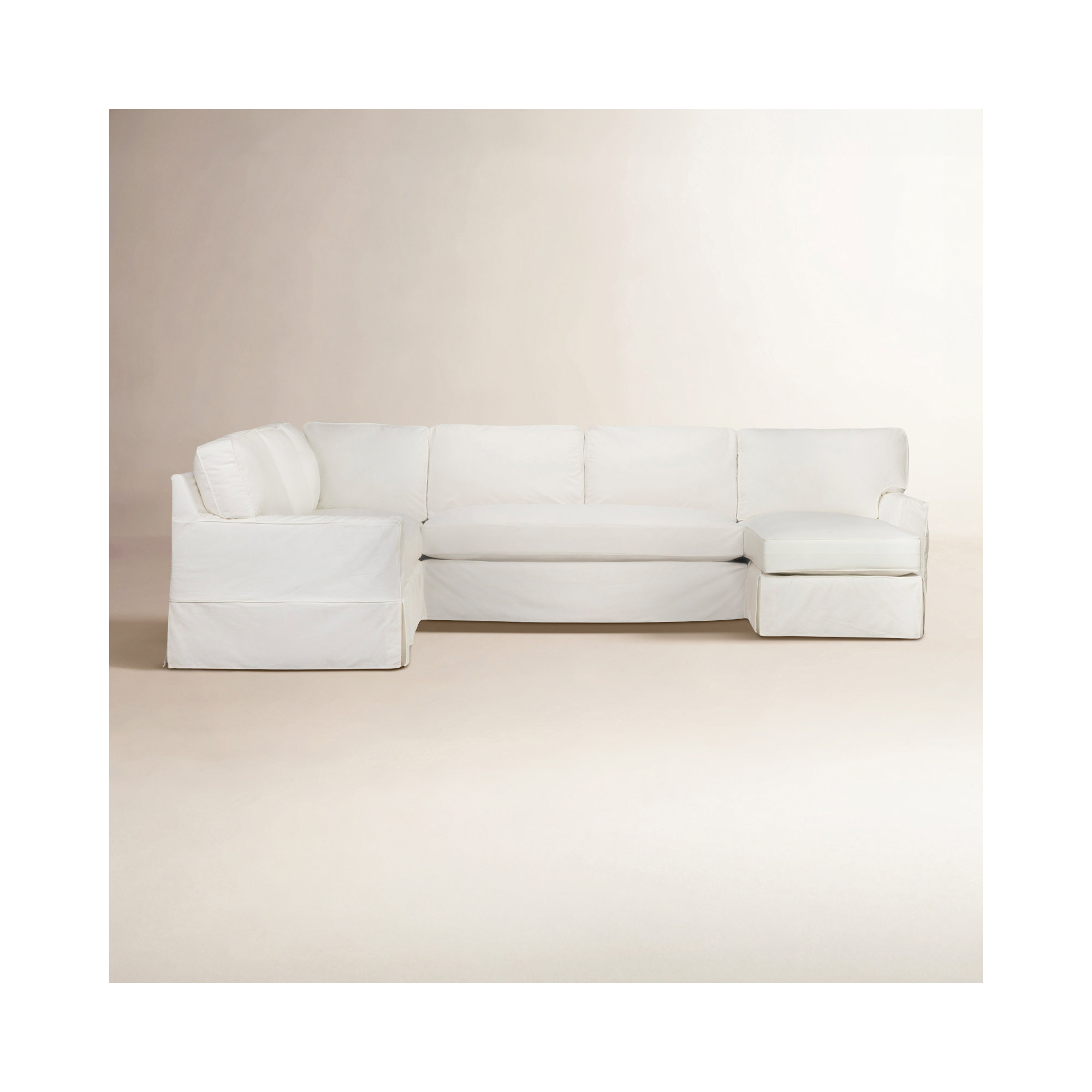 Taylor Upholstered U-Sectional, Left Hand Facing, Bayou Off White Canvas
