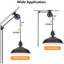 Luminaire suspendu à brancher, lampe suspendue avec luminaire suspendu de grange noire avec cordon marche / arrêt de 14,76 pi, luminaire suspendu à poulie réglable pour cuisine, restaurant, paquet de 2