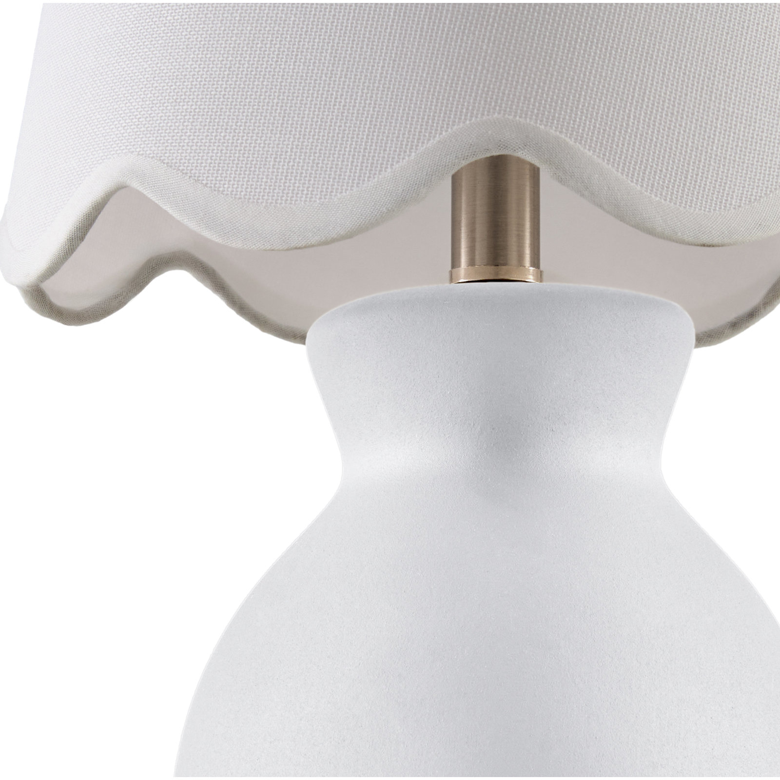 Momsen Scallop Shade Matte Lamp, White, White, 15"H x 8"W x 8"D