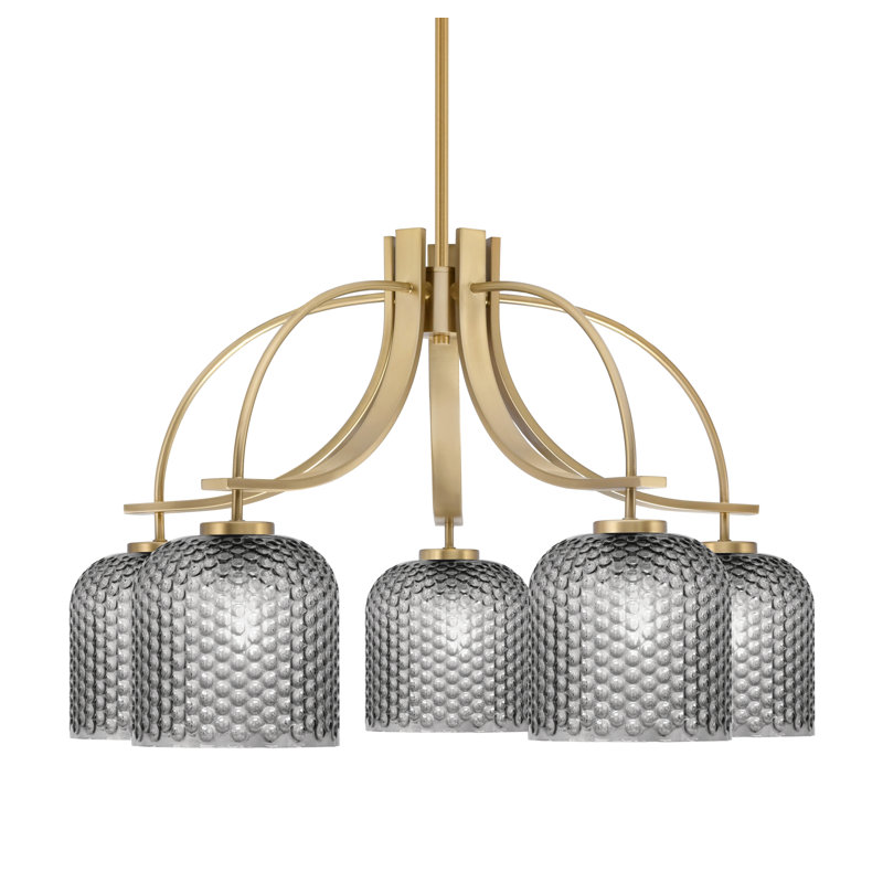 Lustre Cavella, H 17,75 po x l 28,5 po x P 28,5 po, 5, Laiton New Age