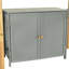 Lit mezzanine en bois avec armoire de rangement intégrée et cubes, bureau pliable-1156843145-1156843144