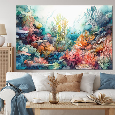 Vibrant Coral Reef III - Modern Beach Canvas Prints