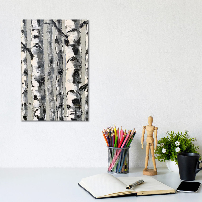 Birch Simplified by Lisa Elley - Wrapped Canvas Gallery-Wrapped Canvas Giclée, 20.32 cm H x 30.48 cm W