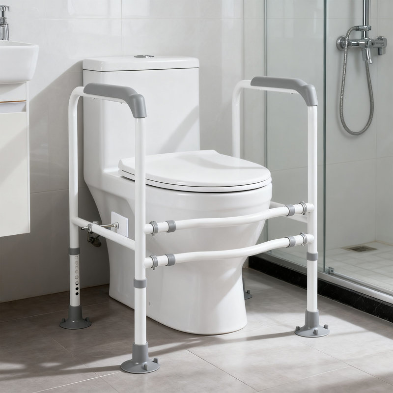 Barre d'appui de toilette réglable à ventouse réglable