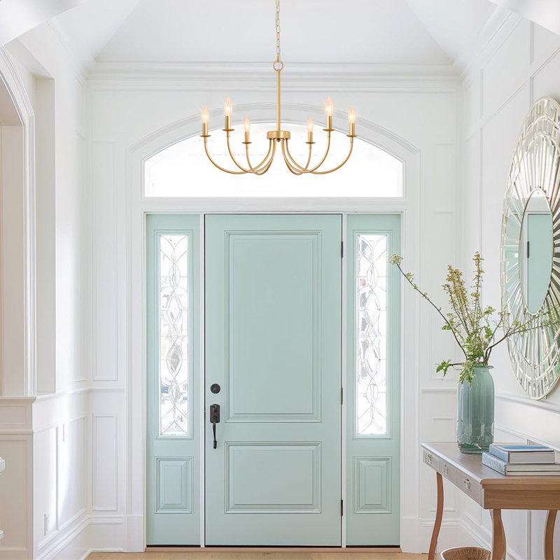 6 - Light Dimmable Classic / Traditional Chandelier, Rose Gold