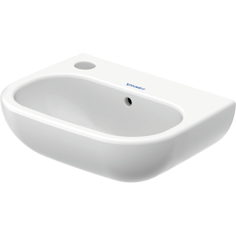 Lavabo de salle de bain en céramique blanche Duravit D-Code, Trou du robinet de droite