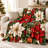 Festive Poinsettia Christmas Throw Blanket, Cozy & Decorative Plush Bed Blanket for Sofa Couch Bedroom Living Room Holiday Home Decor-137005627