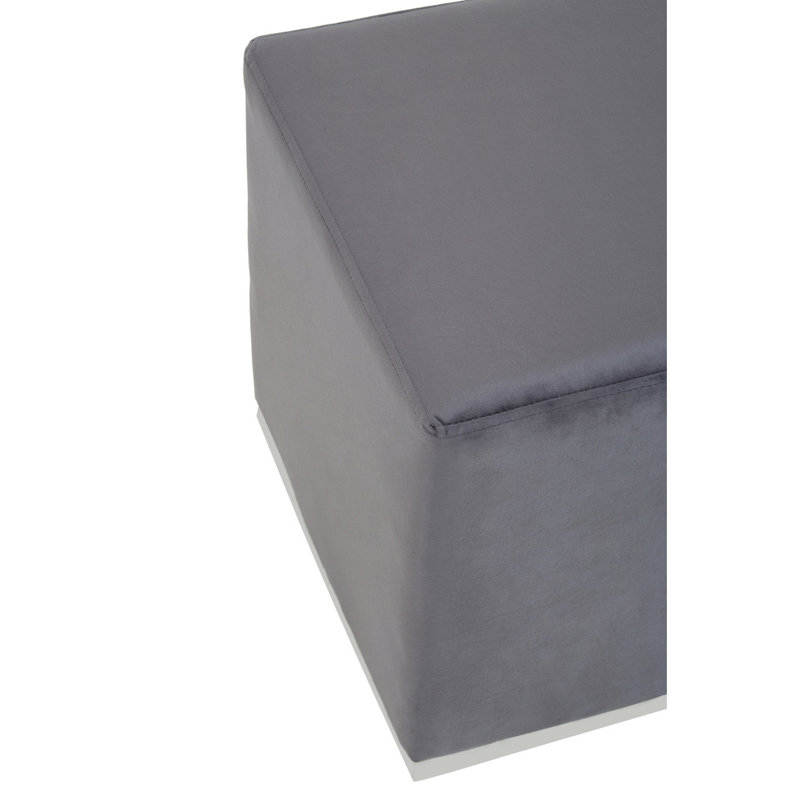 Naropa Stainless Steel Accent Stool, Silver, Grey