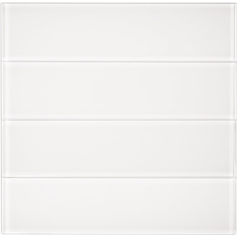 Carrelage mural en verre aspect pierre 3 "x 12" Winter, Blanc