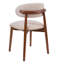 Chaise rembourrée en flanelle de chameau clair avec pieds en bois de noyer massif, ensemble de 2 chaises sans accoudoirs pour la cuisine, le restaurant, le salon et la salle de réunion
