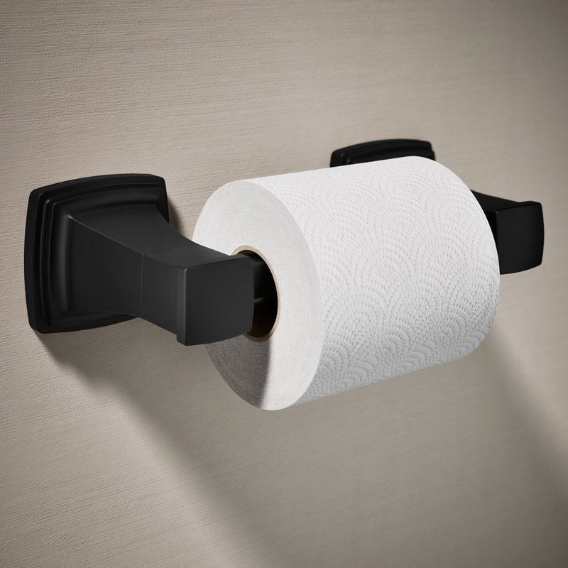 Riff Pivoting Toilet Paper Holder, Black