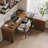 62.99"Dark walnut L-Shaped Solid Wood Office Sets