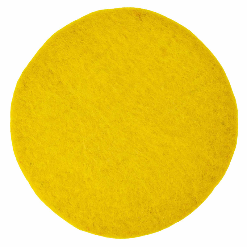 Napperon en feutre fait à la main: soleil, Jaune