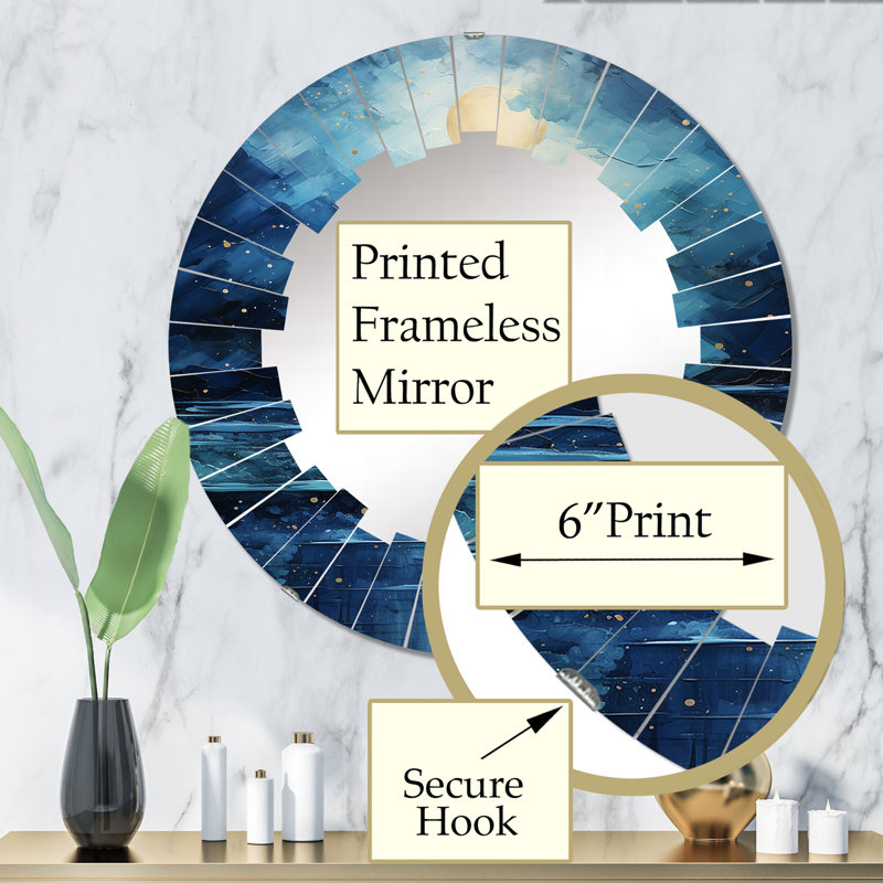 Mindil - Miroir mural rond, 32 po x 32 po