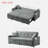 3 In 1 Convertible Sleeper Sofa Bed With Reclining Backrest, Pillows And Side Pockets-1096846721