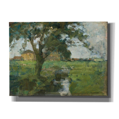 'Farm Settin with Foreground tree and Irrigation Ditch, 1900' by Piet Mondrian, Giclee Canvas Wall Art