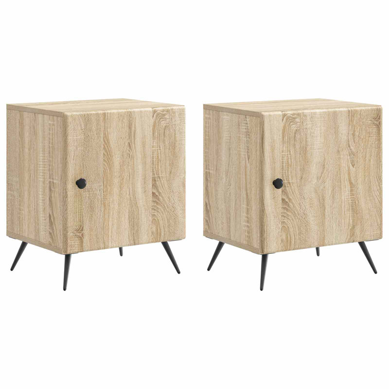 43cm W Manufactured Wood Bedside Table, Sonoma Oak