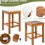 Bar de patio 5 pièces avec structure en bois et coussins beiges amovibles pour balcon et jardin. Tabourets de jardin confortables et naturels.