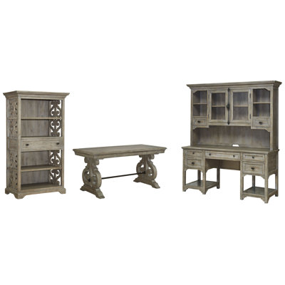 Writing Desk With Bookcase Credenza And Hutch