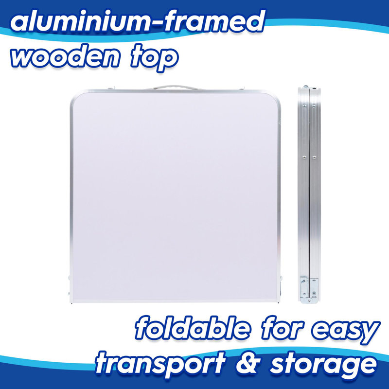 120cm Rectangular Adjustable Folding Table, White