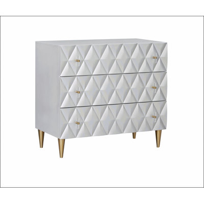 Anson Metallic Silver & Champagne Finish Console Cabinet
